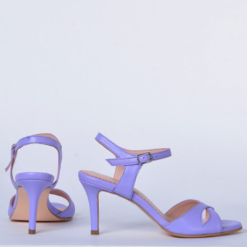 Sandale cu toc Piele Naturala Mariela Lila- Need 4 Shoes