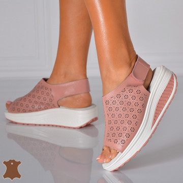Sandale Dama Piele Naturala Amina Roz- Need 4 Shoes