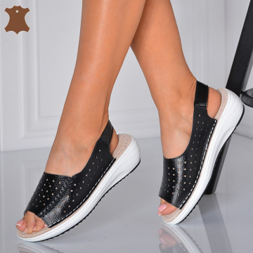 Sandale Dama Piele Naturala Lidy Negre- Need 4 Shoes