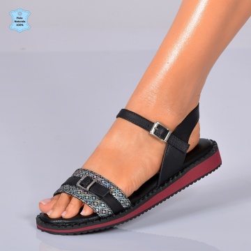 Sandale Dama Piele Naturala Lucia 17 Negre- Need 4 Shoes