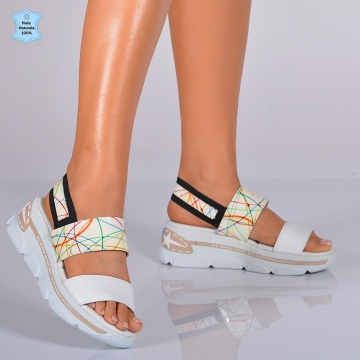 Sandale Dama Piele Naturala Mister Albe- Need 4 Shoes