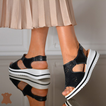 Sandale Dama Piele Naturala Zaza Negre- Need 4 Shoes
