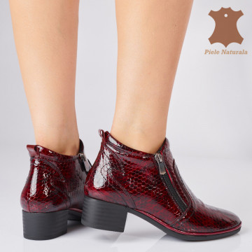 Botine Piele Naturala Adalia Bordo- Need 4 Shoes