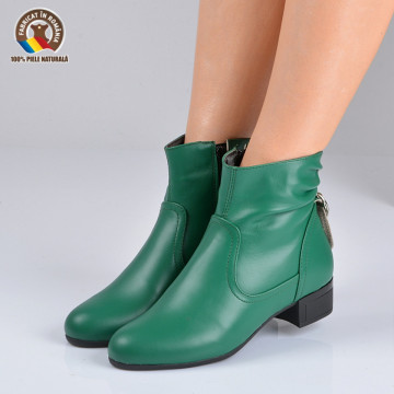 Botine Piele Naturala Mirabela Verzi- Need 4 Shoes