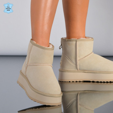 Cizme Dama Piele Naturala Minni Bej-Need 4 Shoes
