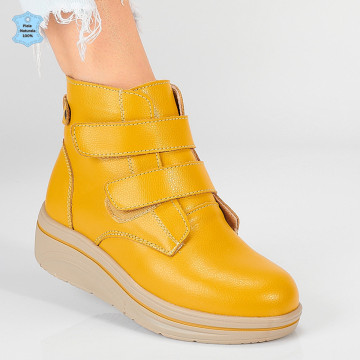 Ghete Dama Imblanite Piele Naturala Omar Galbene- Need 4 Shoes