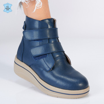 Ghete Dama Imblanite Piele Naturala Omar Navy- Need 4 Shoes