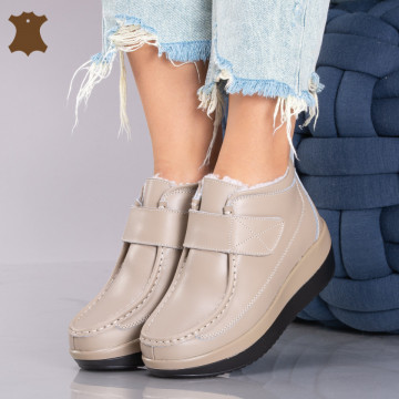 Ghete Dama Piele Naturala Tokyo 2 Bej - Need 4 Shoes