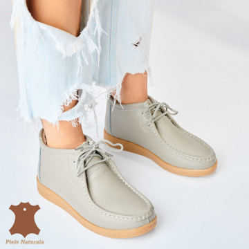 Ghete Dama Imblanite Piele Naturala Zora 2 Gri - Need 4 Shoes