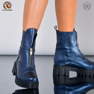 Ghete Dama Piele Naturala Floress Navy- Need 4 Shoes