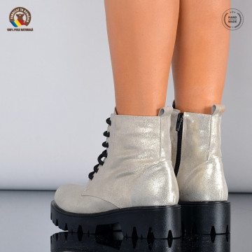 Ghete Dama Piele Naturala Maryn Aurii- Need 4 Shoes