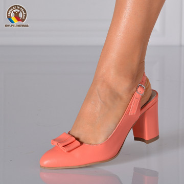 Pantofi cu toc Piele Naturala Arezzo Somon - Need 4 Shoes