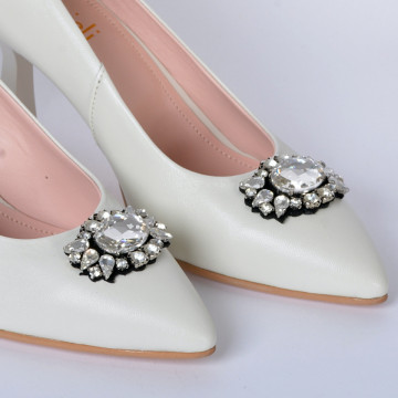 Pantofi Cu Toc Piele Naturala Bianca Bej- Need 4 Shoes