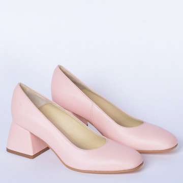 Pantofi Cu Toc Piele Naturala Idris Roz- Need 4 Shoes
