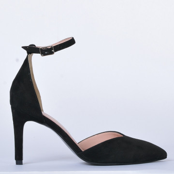 Pantofi Cu Toc Piele Naturala Kayla Negri- Need 4 Shoes