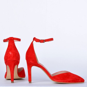 Pantofi Cu Toc Piele Naturala Kayla Rosii- Need 4 Shoes