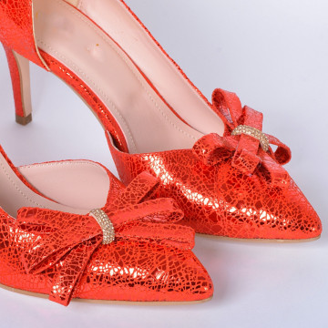Pantofi Cu Toc Piele Naturala Miracle Rosii- Need 4 Shoes