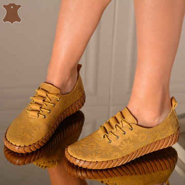 Pantofi Dama Piele Naturala Asteria Mustar- Need 4 Shoes