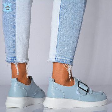Pantofi Dama Piele Naturala Azdra Albastri- Need 4 Shoes