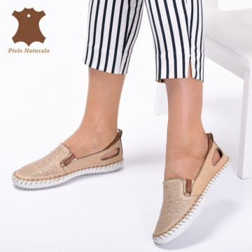 Pantofi Dama Piele Naturala Cauani Bej- Need 4 Shoes