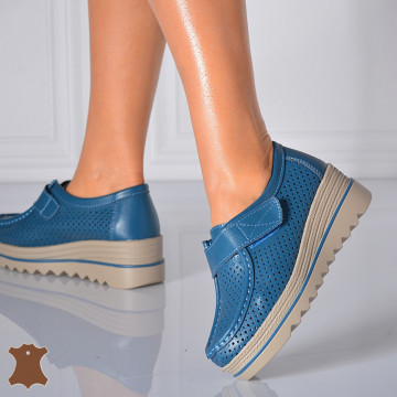 Pantofi Dama Piele Naturala Corso 6 Albastri- Need 4 Shoes