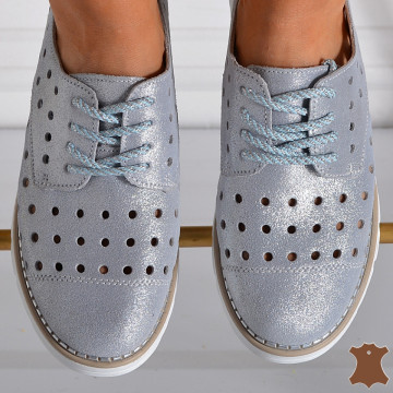 Pantofi Dama Piele Naturala Demy Albastri - Need 4 Shoes