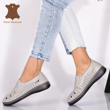 Pantofi Dama Piele Naturala Eden Gri- Need 4 Shoes
