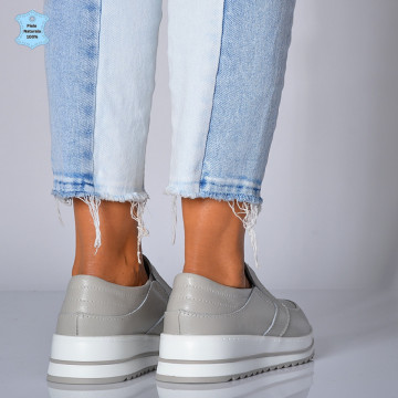 Pantofi Dama Piele Naturala Florena Gri- Need 4 Shoes