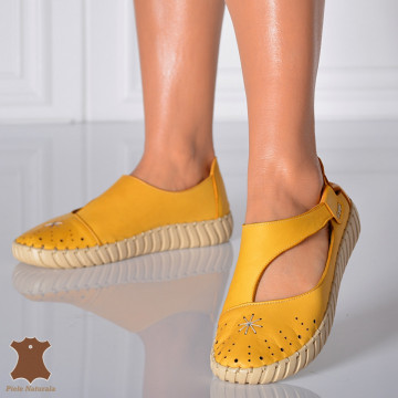Pantofi Dama Piele Naturala Holt Mustar - Need 4 Shoes