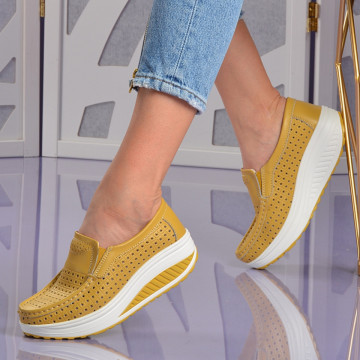 Pantofi Dama Piele Naturala Jet Yellow - Need 4 Shoes