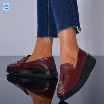 Pantofi Dama Piele Naturala Maira Bordo- Need 4 Shoes