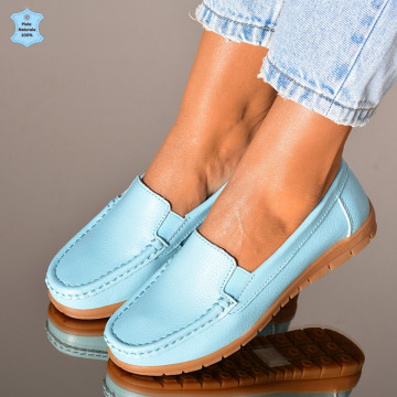 Pantofi Dama Piele Naturala Rolina Albastri- Need 4 Shoes