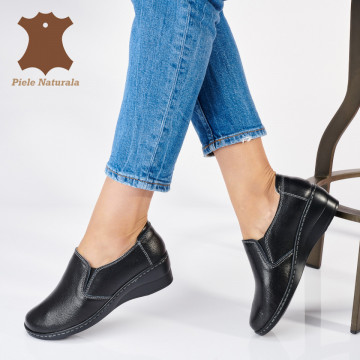 Pantofi Dama Piele Naturala Vega Negri - Need 4 Shoes