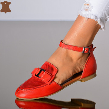 Pantofi Dama Piele Naturala Zeinab Rosii- Need 4 Shoes