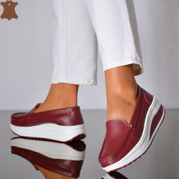 Pantofi Dama Piele Naturala Zena 2 Bordo- Need 4 Shoes