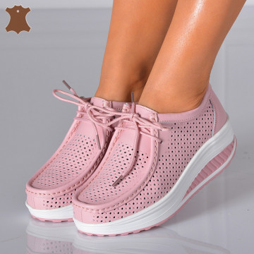 Pantofi Dama Piele Naturala Zena 4 Roz- Need 4 Shoes 