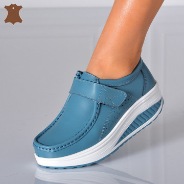 Pantofi Dama Piele Naturala Zena 6 Albastri- Need 4 Shoes