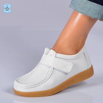 Pantofi Dama Piele Naturala Zora 5 Albi- Need 4 Shoes