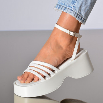 Sandale Cu Platforma Dianira Albe- Need 4 Shoes