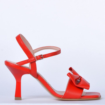 Sandale cu toc Piele Naturala Corina Rosii- Need 4 Shoes