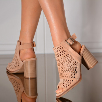Sandale Dama Cu Toc Fabiana Nude- Need 4 Shoes