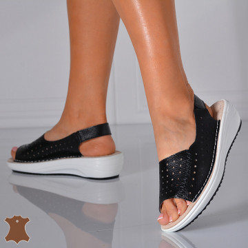 Sandale Dama Piele Naturala Lidy Negre- Need 4 Shoes