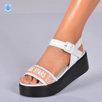 Sandale Dama Piele Naturala Lolly Orange- Need 4 Shoes