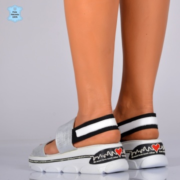 Sandale Dama Piele Naturala Mister Argintii- Need 4 Shoes