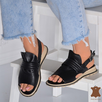 Sandale Dama Piele Naturala Rock Negre- Need 4 Shoes