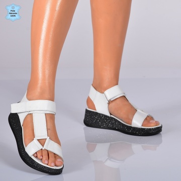 Sandale Piele Naturala Lutya Albe- Need 4 Shoes