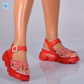 Sandale Piele Naturala Riena 2 Rosii- Need 4 Shoes