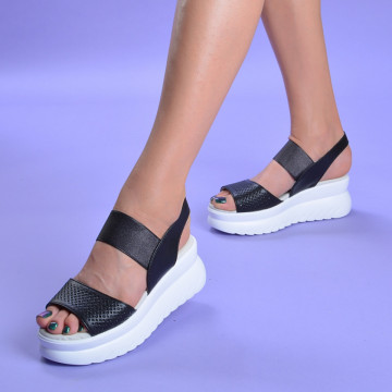 Sandale Piele Naturala Sorina Negre - Need 4 Shoes