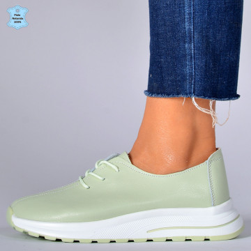 Adidasi Dama Piele Naturala Roua Verzi- Need 4 Shoes