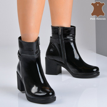Botine Piele Naturala Anyela Negre- Need 4 Shoes